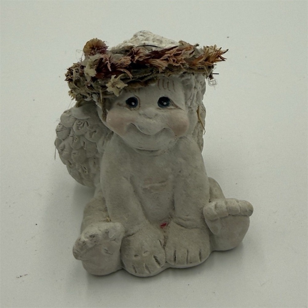 Dreamsicles Angel Cherub Figurine Ceramic Hand Painted Flower Crown Kristin